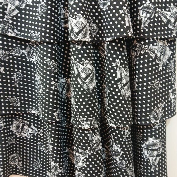 Lularoe Black White Long Sleeve Boat Ruffle Dress XL - Picture 6 of 9